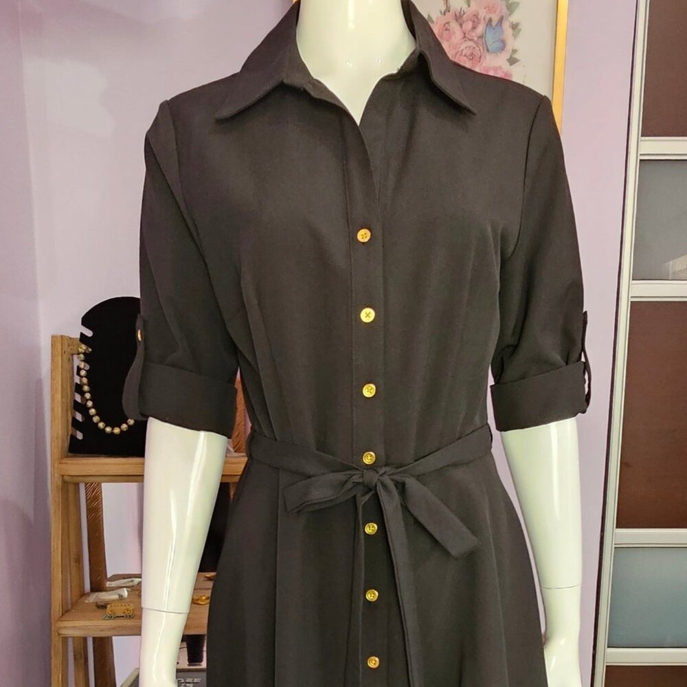 Women's Elegant Swing Black Dress